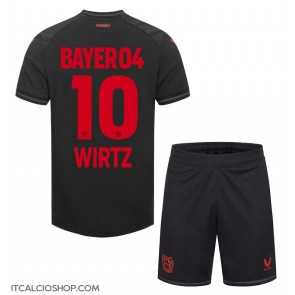 Bayer Leverkusen Florian Wirtz #10 Prima Maglia Bambino 2023-24 Manica Corta (+ Pantaloni corti)